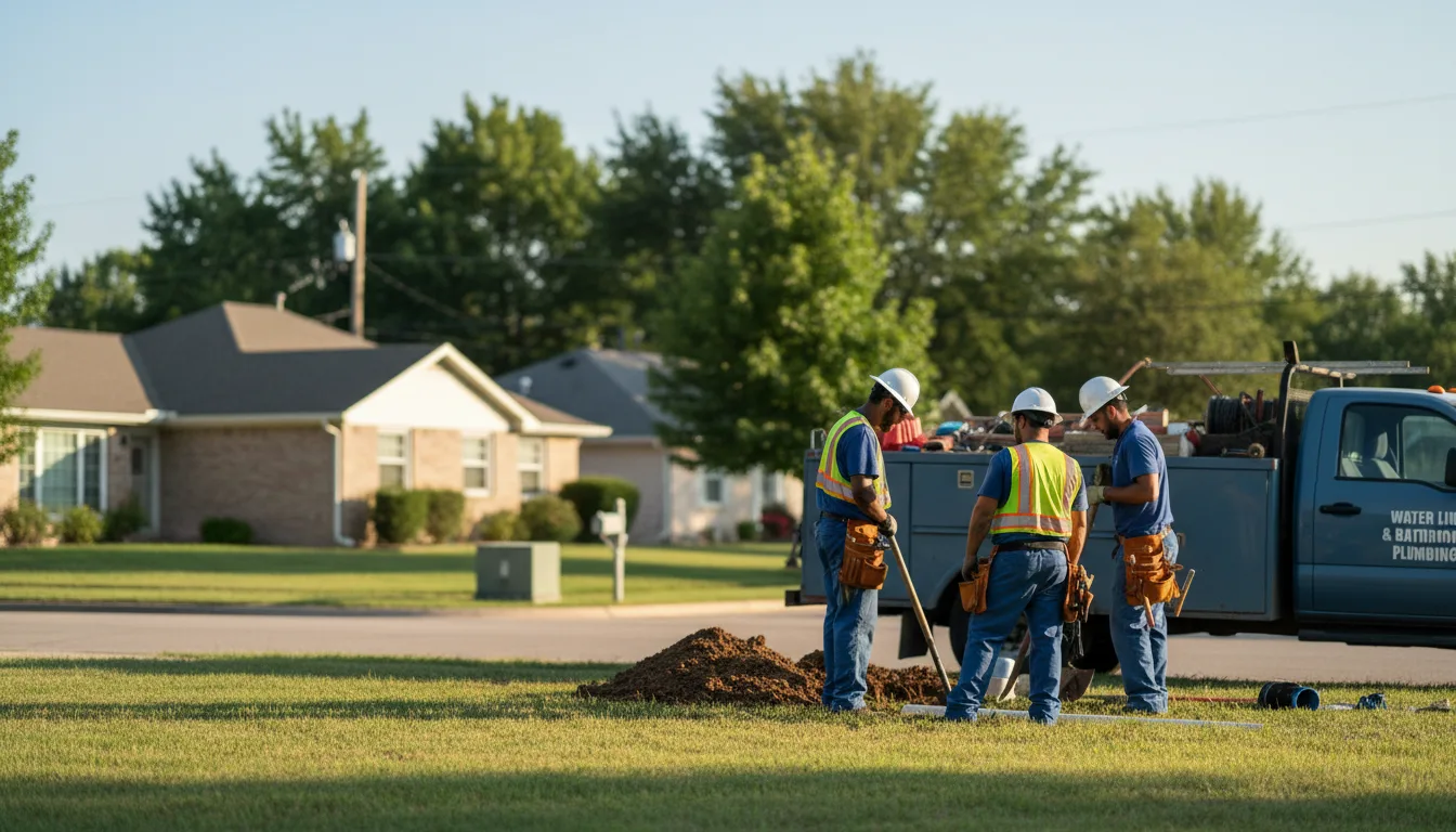 Residential water line and bathroom plumbing service in Shepherd, TX